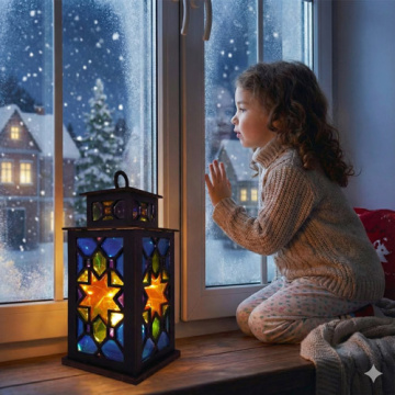 Art Stained Glass Kit “Lantern - Golden Star”, for stained glass painting - 2