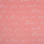 Arkusz kraft papieru z wzorem "Napis Love you na korale"