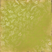 лист односторонней бумаги с фольгированием, дизайн golden branches light green, 30,5см х 30,5см