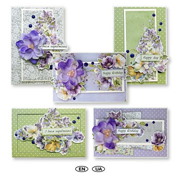 Kit for creating 5 cards “Floral Sentiments” 10 x 15cm