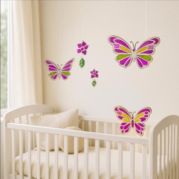 Art Stained Glass Kit "Vivid Butterflies", for painting by numbers - 2